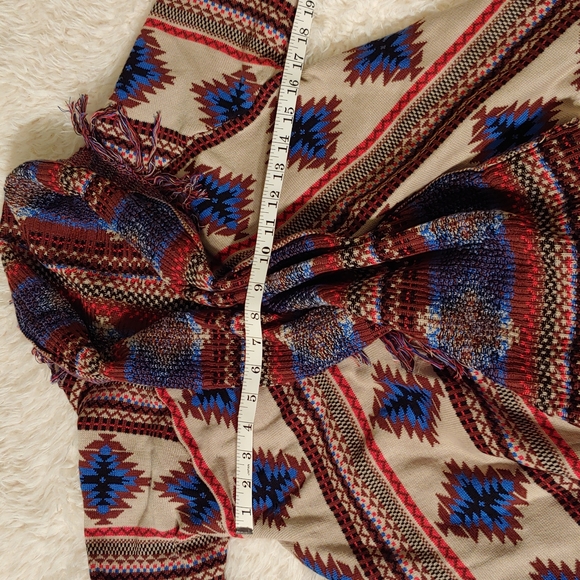 Kersh Aztec print open front cardigan with tassels size XS - Picture 12 of 16